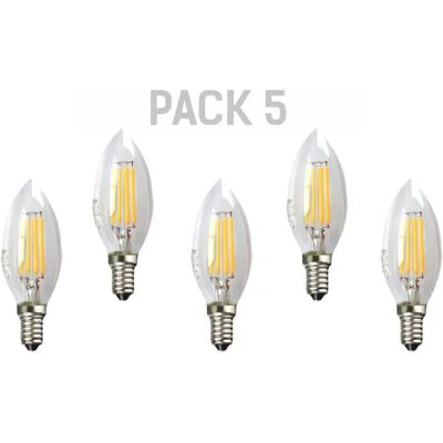 Silver Electronics Pack de 5 ampoules LED E14 en forme de flamme 450lm 4W 5000K 20 000h - Publicité Silver Electronics Pack de 5 ampoules LED E14 en forme de flamme 450lm 4W 5000K 20 000h - Publicité