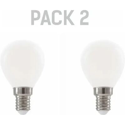 Silver Electronics Pack x2 Ampoule LED Sphérique G45 filamento Crystal Frost A Class E14 485lm 2,3W 3000K - Publicité Silver Electronics Pack x2 Ampoule LED Sphérique G45 filamento Crystal Frost A Class E14 485lm 2,3W 3000K - Publicité