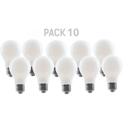 Silver Electronics Pack x10 Ampoule LED Standard A60 filamento Crystal Frost A Class E27 1055lm 5W 3000K - Publicité Silver Electronics Pack x10 Ampoule LED Standard A60 filamento Crystal Frost A Class E27 1055lm 5W 3000K - Publicité