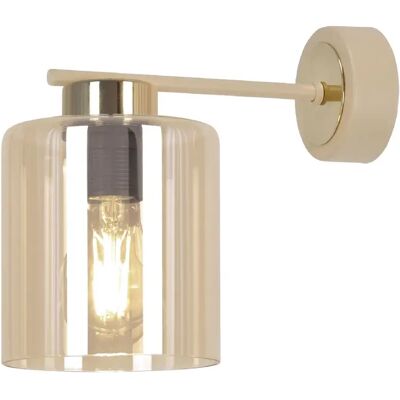 Applique loft beige or verre ambre E27 15W Vanes Kaja - Publicité Applique loft beige or verre ambre E27 15W Vanes Kaja - Publicité