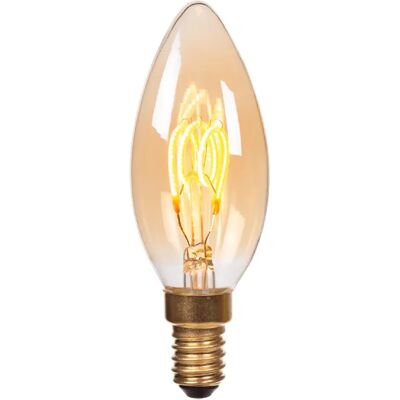 Ampoule LED filament flamme ambrée E14 3W 2200K dimmable Lucide - Publicité Ampoule LED filament flamme ambrée E14 3W 2200K dimmable Lucide - Publicité