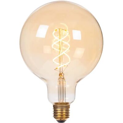 Ampoule LED filament ambrée boule E27 4,9W 2200K dimmable Lucide - Publicité Ampoule LED filament ambrée boule E27 4,9W 2200K dimmable Lucide - Publicité
