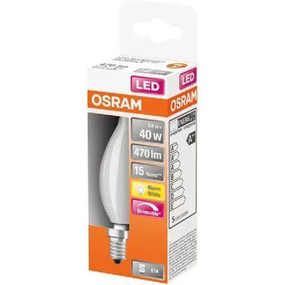 Osram Ampoule LED E14 filament bougie dépolie - Publicité Osram Ampoule LED E14 filament bougie dépolie - Publicité
