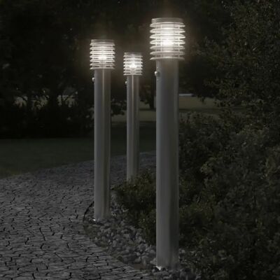 Lampe de sol en acier inoxydable avec capteur 110cm vidaXL - Argent - Publicité Lampe de sol en acier inoxydable avec capteur 110cm vidaXL - Argent - Publicité