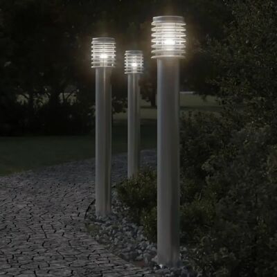 vidaXL Lampe de sol en acier inoxydable argenté 110 cm - Lampe d'extérieur - Publicité vidaXL Lampe de sol en acier inoxydable argenté 110 cm - Lampe d'extérieur - Publicité