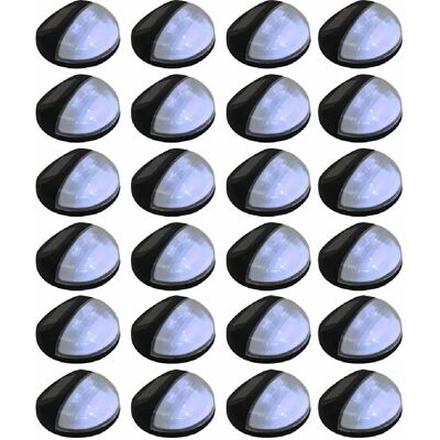 vidaXL Lampes solaires murales à LED d'extérieur 24 pcs Rond Noir - Publicité vidaXL Lampes solaires murales à LED d'extérieur 24 pcs Rond Noir - Publicité