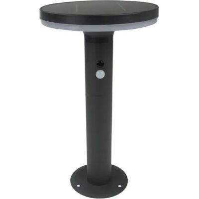 Borne solaire LED 10W détecteur PIR grise ronde Ecolight - Publicité Borne solaire LED 10W détecteur PIR grise ronde Ecolight - Publicité