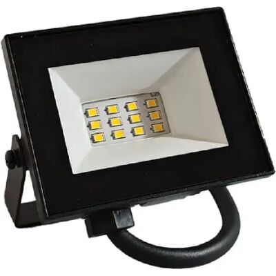 Projecteur LED 10W 4000K 900lm noir IP65 plat Ecolight - Publicité Projecteur LED 10W 4000K 900lm noir IP65 plat Ecolight - Publicité
