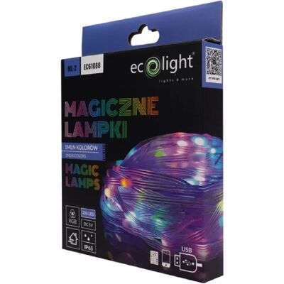 Guirlande LED ext. 200 RGB 10 m Bluetooth USB Ecolight - Publicité Guirlande LED ext. 200 RGB 10 m Bluetooth USB Ecolight - Publicité
