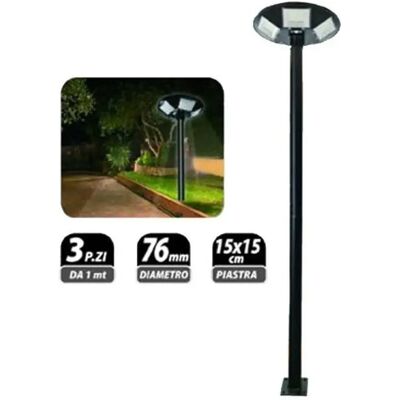 Trade Shop Traesio - Poteau en fer pour lampe de jardin - 3m - Noir - Publicité Trade Shop Traesio - Poteau en fer pour lampe de jardin - 3m - Noir - Publicité