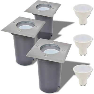 vidaXL Éclairage de sol extérieur LED carré 3 pièces - Publicité vidaXL Éclairage de sol extérieur LED carré 3 pièces - Publicité