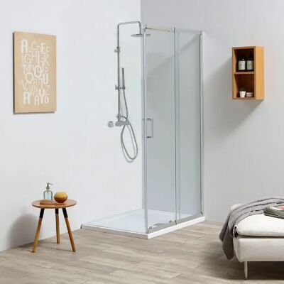 Paroi de Douche en Verre Réglable Kiamami Valentina - Réversible 78-90cm - Publicité Paroi de Douche en Verre Réglable Kiamami Valentina - Réversible 78-90cm - Publicité
