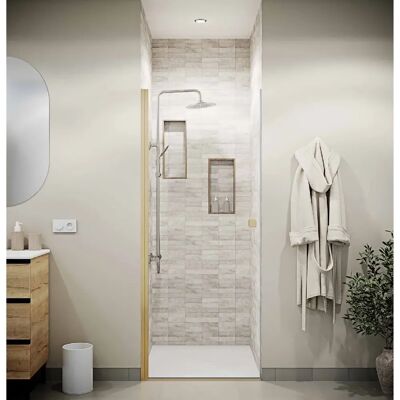 Aurlane Porte de douche pivotante 80 cm - Publicité Aurlane Porte de douche pivotante 80 cm - Publicité