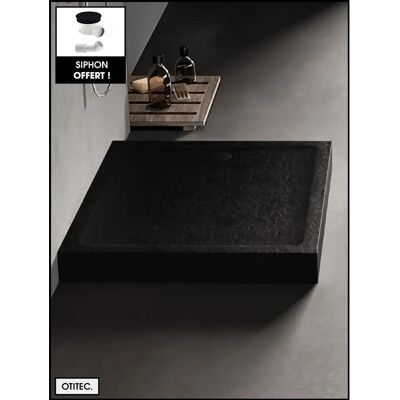 OTITEC Bac de Douche Rectangulaire - 90x100x11,5 cm - Noir - Avec Siphon - Publicité OTITEC Bac de Douche Rectangulaire - 90x100x11,5 cm - Noir - Avec Siphon - Publicité