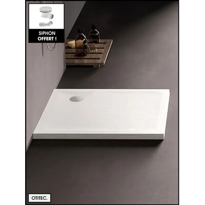 OTITEC Receveur de Douche Carré - 100x100cm - Effet Pierre Blanche - Siphon Inclus - Publicité OTITEC Receveur de Douche Carré - 100x100cm - Effet Pierre Blanche - Siphon Inclus - Publicité