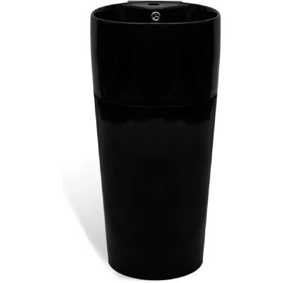 Helloshop26 Vasque à trou de trop-plein/robinet céramique 86 cm pour salle de bain noir 02_0002518 - Publicité Helloshop26 Vasque à trou de trop-plein/robinet céramique 86 cm pour salle de bain noir 02_0002518 - Publicité
