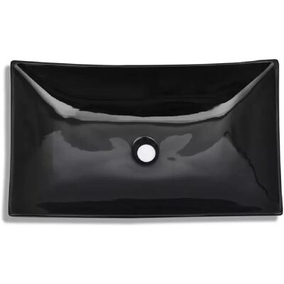 HelloShop26 - Lavabo rectangulaire 65,5x39 cm céramique - Noir - Salle de bains - Publicité HelloShop26 - Lavabo rectangulaire 65,5x39 cm céramique - Noir - Salle de bains - Publicité