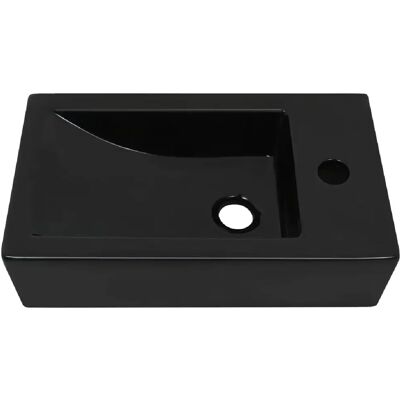 HelloShop26 - Ceramic Sink 46x25.5 cm - Noir - Sink - Publicité HelloShop26 - Ceramic Sink 46x25.5 cm - Noir - Sink - Publicité