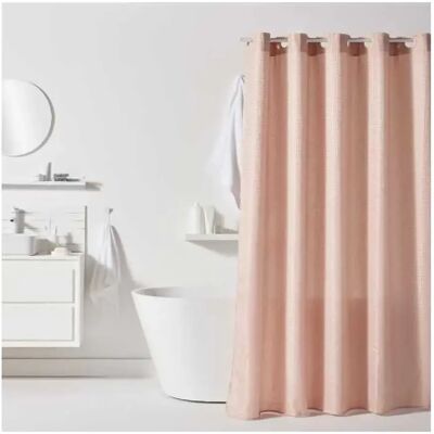 Rideau de Douche Rose en Polyester Utility - 180 x 200 cm - 12 Crochets - Publicité Rideau de Douche Rose en Polyester Utility - 180 x 200 cm - 12 Crochets - Publicité