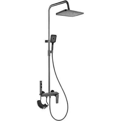 Avizar Colonne de Douche avec Spray WC et Douche Pluie Carrée Chromé Anti-corrosion Noir - Publicité Avizar Colonne de Douche avec Spray WC et Douche Pluie Carrée Chromé Anti-corrosion Noir - Publicité