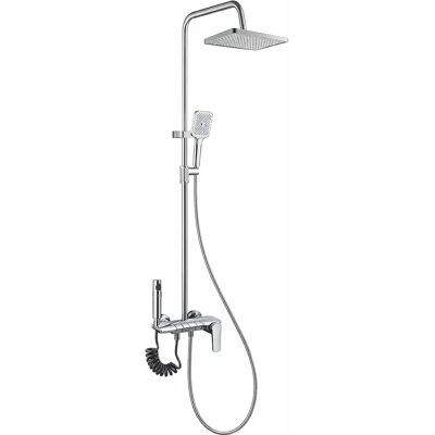 Avizar Colonne de Douche avec Spray WC et Douche Pluie Carrée Chromé Anti-corrosion Argent - Publicité Avizar Colonne de Douche avec Spray WC et Douche Pluie Carrée Chromé Anti-corrosion Argent - Publicité