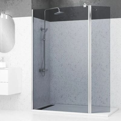 Aurlane - Paroi de douche 120+40X200CM Chrome Fumé - Freedom 2 Dark - Publicité Aurlane - Paroi de douche 120+40X200CM Chrome Fumé - Freedom 2 Dark - Publicité