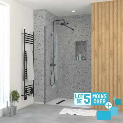 Aurlane Parois de Douche Noires 70x195cm - Lot de 5 - Publicité Aurlane Parois de Douche Noires 70x195cm - Lot de 5 - Publicité