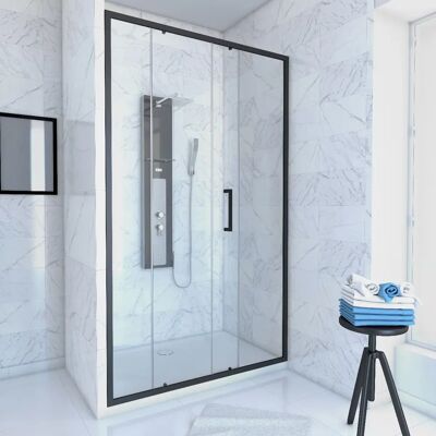 Ensemble Aurlane Pack Paroi de Douche et Plateau - 120x80 - Noir - Publicité Ensemble Aurlane Pack Paroi de Douche et Plateau - 120x80 - Noir - Publicité