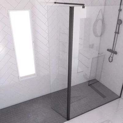 Aurlane Panneau de Douche Noir Mat 40x200cm - Verre Trempé 6mm - Publicité Aurlane Panneau de Douche Noir Mat 40x200cm - Verre Trempé 6mm - Publicité