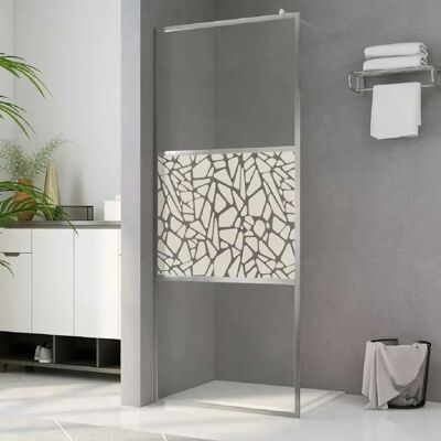 Maisonchic - Mur de douche à l'italienne en verre ESG avec design pierre 140x195 cm - Paroi de douche - Publicité Maisonchic - Mur de douche à l'italienne en verre ESG avec design pierre 140x195 cm - Paroi de douche - Publicité