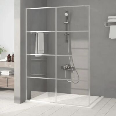 vidaXL Paroi de douche walk-in argent 140x195 cm en verre ESG transparent - Publicité vidaXL Paroi de douche walk-in argent 140x195 cm en verre ESG transparent - Publicité