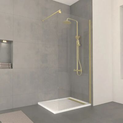 Paroi de Douche Or Brossé 90x200cm - Réversible - Publicité Paroi de Douche Or Brossé 90x200cm - Réversible - Publicité