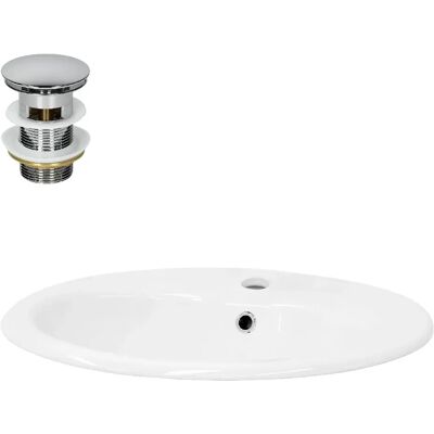 LuxeBath ML-Design Vasque Triangulaire 69x46 cm - Blanc - Publicité LuxeBath ML-Design Vasque Triangulaire 69x46 cm - Blanc - Publicité