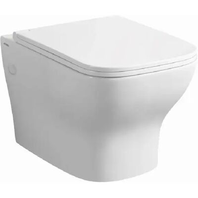 Toilette Suspendue en Céramique Blanche de Kiamami Valentina - Sans Rebord - Publicité Toilette Suspendue en Céramique Blanche de Kiamami Valentina - Sans Rebord - Publicité
