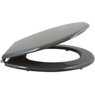 Couvercle WC MSV Cléo - Gris anthracite - MDF - Charnières en acier inoxydable - Publicité Couvercle WC MSV Cléo - Gris anthracite - MDF - Charnières en acier inoxydable - Publicité