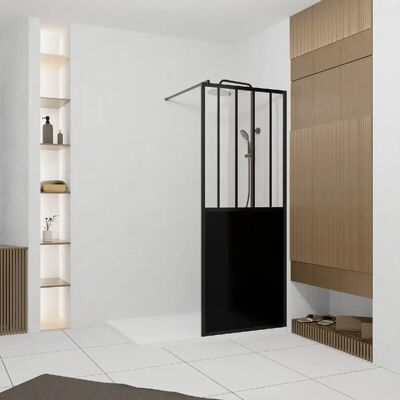 Aurlane Paroi de douche 80 cm Noir Mat - Publicité Aurlane Paroi de douche 80 cm Noir Mat - Publicité
