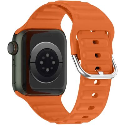 Avizar Silicone Ajustable Orange Apple Watch 41mm/40mm/38mm - Publicité Avizar Silicone Ajustable Orange Apple Watch 41mm/40mm/38mm - Publicité