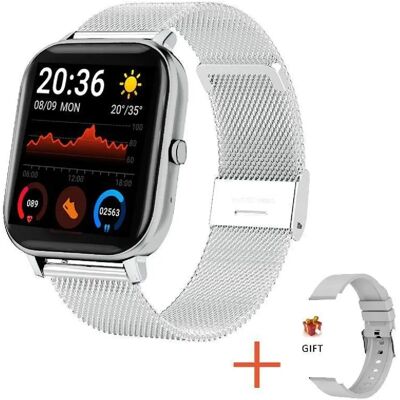 Yonis Montre Intelligente Silver: Suivi Santé & Appels - Publicité Yonis Montre Intelligente Silver: Suivi Santé & Appels - Publicité