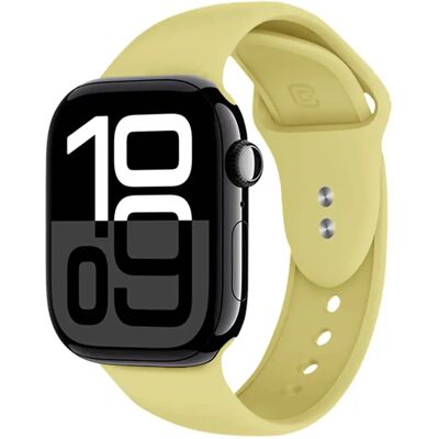 Crong Bracelet pour Apple Watch 38 / 40 / 41 / 42mm en Silicone Liquide Jaune - Publicité Crong Bracelet pour Apple Watch 38 / 40 / 41 / 42mm en Silicone Liquide Jaune - Publicité