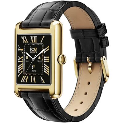 Ice Watch Montre Connectée Rectangulaire Noir / Or - Publicité Ice Watch Montre Connectée Rectangulaire Noir / Or - Publicité