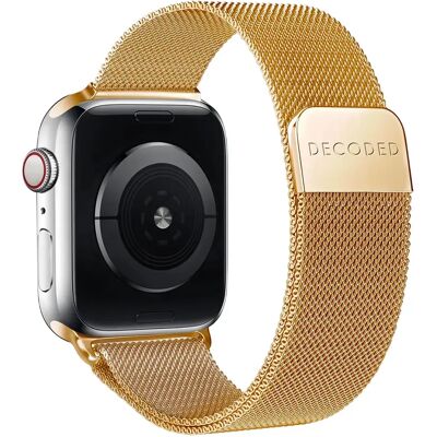 Decoded Bracelet Milanais pour Apple Watch 44 / 45 / 46 / 49mm en Acier Inoxydable Dorée - Publicité Decoded Bracelet Milanais pour Apple Watch 44 / 45 / 46 / 49mm en Acier Inoxydable Dorée - Publicité