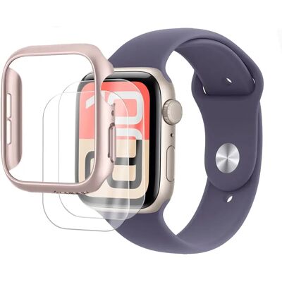2 Verre 3D incurvé pour Apple Watch Series SE 3 2025 40mm + Coque Rose silicone-Visiodirect - Publicité 2 Verre 3D incurvé pour Apple Watch Series SE 3 2025 40mm + Coque Rose silicone-Visiodirect - Publicité