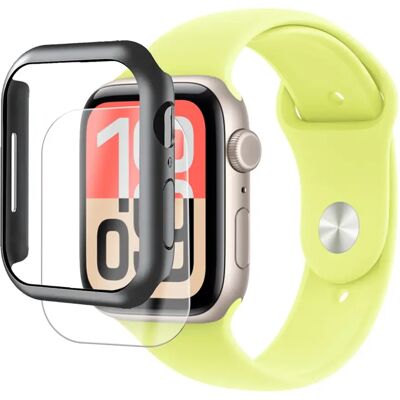 Verre 3D incurvé pour Apple Watch Serie SE 3 2025 44 mm + Coque Noir silicone-Visiodirect - Publicité Verre 3D incurvé pour Apple Watch Serie SE 3 2025 44 mm + Coque Noir silicone-Visiodirect - Publicité