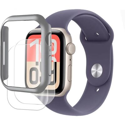 2 Verre incurvé pour Apple Watch Series SE 3 2025 40mm + Coque Argent silicone-Visiodirect - Publicité 2 Verre incurvé pour Apple Watch Series SE 3 2025 40mm + Coque Argent silicone-Visiodirect - Publicité