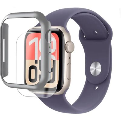 Verre 3D incurvé pour Apple Watch Series SE 3 2025 40mm +Coque Argent silicone -Visiodirect - Publicité Verre 3D incurvé pour Apple Watch Series SE 3 2025 40mm +Coque Argent silicone -Visiodirect - Publicité