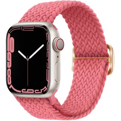 Bracelet en nylon tressé rose pour Apple Watch - 41/40/38mm - Publicité Bracelet en nylon tressé rose pour Apple Watch - 41/40/38mm - Publicité