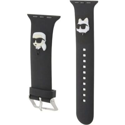Bracelet en caoutchouc 3D noir Karl Lagerfeld pour Apple Watch - Accessoire luxe - Publicité Bracelet en caoutchouc 3D noir Karl Lagerfeld pour Apple Watch - Accessoire luxe - Publicité
