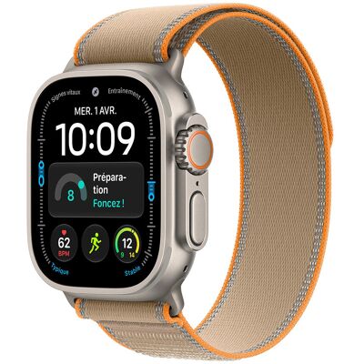 Apple Watch Ultra 4 GPS + Cellular 49 mm Titane naturel Boucle Trail Sable M/L - Publicité Apple Watch Ultra 4 GPS + Cellular 49 mm Titane naturel Boucle Trail Sable M/L - Publicité