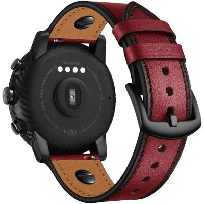 Générique Bracelet en cuir véritable pour Samsung Gear S3 - 22 mm - Rouge - Publicité Générique Bracelet en cuir véritable pour Samsung Gear S3 - 22 mm - Rouge - Publicité