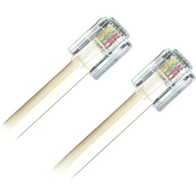 Câble ADSL Blanc 10m RJ11 - Mâle/Mâle - Haute Vitesse - Publicité Câble ADSL Blanc 10m RJ11 - Mâle/Mâle - Haute Vitesse - Publicité